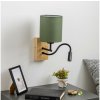 Brilagi - LED Nástenná lampa NUBILA WOOD 1xE27/25W/230V + LED/3W dub/zelená BG1564+BG1576 + záruka 3 roky zadarmo