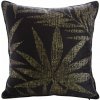 Takoy Obliečka na vankúš z mäkkého zamatu so zlatistou potlačou listov a lemovkou po okrajoch-HF-383972 | 40 x 40 cm