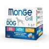 MONGE Grill Adult Dog 12x100g kapsičky pre dospelé psy hovädzie/treska/kuracie a morčacie
