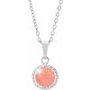 JSB Bijoux Opál s krištáľovými kameňmi Swarovski Peach Pastel 92300025pea (Ag 925/1000, 2,1 g)