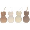 daan kromhout Set 4ks prírodné veľkonočné vajcia s uškami Egg Easter Flock - Ø 8*14 cm