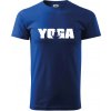 Yoga nápis - Klasické pánske tričko vyššej gramáže - L ( Kráľovská modrá )