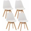 Design-Shop Linares plast drevené nohy natura Biela 4 ks