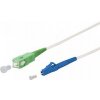SC/APC – LC/UPC simplex 9/125 SM 10 m, opletený, biely, 3 mm, B3, LSZH
