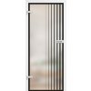 ERKADO Celosklenené dvere Graf 41 mliečne sklo s čiernymi vzormi - 80/197 cm