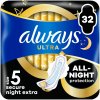 Always Ultra Secure Night Extra hygienické vložky veľ. 5 s krídelkami 32 ks