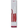 Victorinox súprava 2 ks nožov a škrabka Swiss Classic plast červený