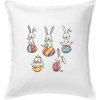 Veľkonočné zajace - Vankúš 50x50 - 50x50 - Vrátane výplne ( Biela )