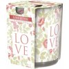 BISPOL Love Letter sviečka v skle, 100g, doba horenia 22 hodín