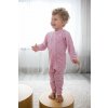 Detský rastúci overal/pyžamo zo 100% merino vlny Jaquard SAFA - ružový Veľkosť: 50/56