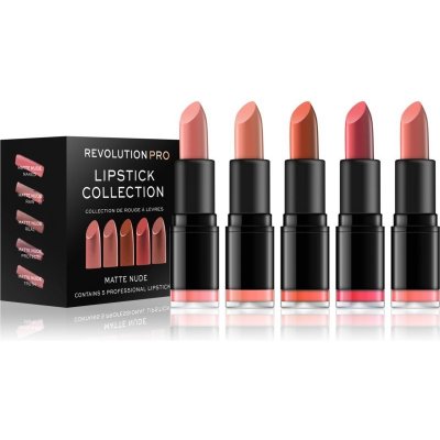Revolution PRO Lipstick Collection sada rúžov odtieň Matte Nude 5 ks