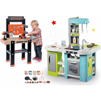 Smoby set kuchynka elektronická Tefal Studio XL Bubble a pracovná dielňa Black+Decker s vŕtačkou 311035-12