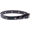 COBBYS PET Obojok z pravej kože čierny so striebornými hviezdami 15mm/35cm