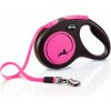Flexi New Neon M páska 5m/25 kg ružová