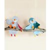 Doudou hudební plyšová hračka ptáček zelený 23 cm DC4047