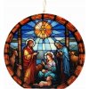 Corina Vianočná luxusná sójová sviečka – Svätá rodina v gotickom vitráži 15 cm