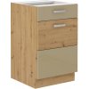 Bývaj s nami SK, AXEL kuchynská skrinka 50 D 1F 1S, capucino/dub artisan LTD,MDF