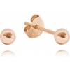 MINET Rose gold strieborné náušnice GULIČKY MALÉ 3 mm