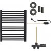 CERANO - Kúpeľňový radiátorový set Antonio - kombinované vykurovanie, termo tyč - bočné jednobodové pripojenie - 351W - čierna matná - 660x550 mm CER-663757