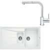 SET145 - Gránitový drez Blanco Sona 6 S biela + Kuchynská batéria Rosan Zerro JZ38601 chróm