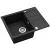 Helika Vstavaný granitový drez Tesa, čierna, 62 x 50 cm