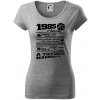 1985 v kocke - Dámske tričko Pure - XL ( Tmavosivý melír )