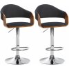 Design-Shop 2x Barová stoličkaNilse - látka, chróm rám - orech/čierna