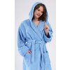 Vienetta Dámsky župan dlhý s kapucňou Modrásek Farba: Modrá, Veľkosť: XL