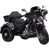 JOKO Veľká Elektrická Motorka Chopper 118cm, penové kolesá, kožené sedadlo, čierna