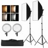 Andoer Foto Lampa Studio 2x LED Softbox Světlo + 2x Stativ (8000lm)