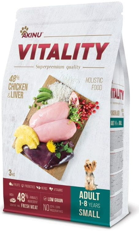 Akinu Vitality dog Adult small Chicken & liver 3 kg