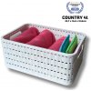Rotho Plastový košík COUNTRY, rovný, biely (4 l - 24 x 16 x 11)