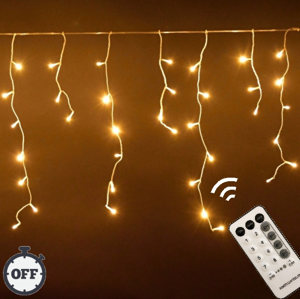 Vianočné osvetlenie vonkajšie svetelné LED kvaple 750ks 20m s časovačom a diaľkovým ovládaním bílá teplá