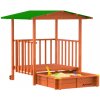 Jurhan Pieskovisko s verandou SUNNY, 130x130x143cm, hnedá/zelená 66632Z