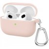 AppleKing silikónový obal s karabínou pre AirPods 3 - ružový - možnosť vrátiť tovar ZADARMO do 30tich dní