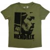 Jimi Hendrix Tričko Let Me Live Womens Khaki Green 2XL