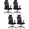 4PACK Ergonomická kancelárska stolička ARTEMIS, čierna (4 ks)