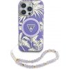 Guess IML Palm Trees Triangle with Pearl Strap MagSafe kryt na iPhone 16 Pro Max – fialový KF2346547