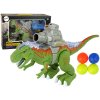 Lean Toys Dinosaurus s katapultom a guličkami - zelený