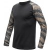 SENSOR Merino Blend Impress pánske tričko dlhý rukáv čierna/brush - XXL