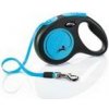 Vodítko FLEXI Neon M pásek 5m/25kg černá/modrá NEW