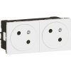 Legrand Slovensko, s.r.o. Zásuvka Mosaic 278164L 2-násobná zarovnaná biela