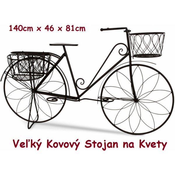 AUTRONIC Veľký Kovový stojan na kvety Bicykel 140 cm čierny od 119 € -  Heureka.sk