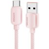 Essager ES-X46 opletený nabíjací a dátový USB-A na USB-C 1m růžový