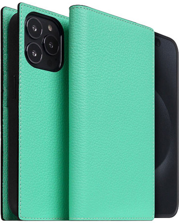 SLG Design D8 Neon Full Grain Leather Diary iPhone 15 Pro Max - Teal