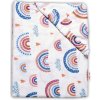 Baby Nellys bavlna prestieradlo Dúha pastelová/biela 70x140