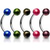 Šperky eshop - Piercing do obočia akrylové guličky W42.21 - Farba piercing: Červená