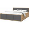 Wilsondo Čalúnená jednolôžková posteľ s úložným priestorom Dolly 120x200 - dub craft/grafit