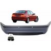 KITT Rear Bumper suitable for BMW 3 Series E46 4D Sedan (1998-2004) M-Technik Design with Exhaust Muffler Tip Matte Carbon Fiber