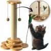 ECARLA škrabadlo pre mačky 43 cm s hračkou, loptičky, guľôčky, pierka KOT22